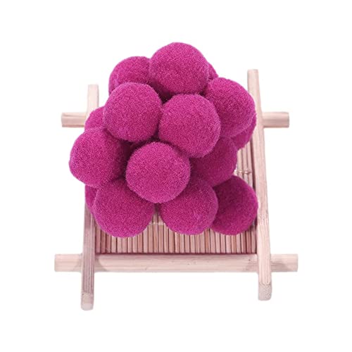 100 STK Klein Pompons zum Basteln,30mm Pompons Bälle Kleine Bommeln Kugeln, Flauschigen Bunte Pom Pom Deko Pompom Plüschbälle Bastel Zubehör für Dekorieren Verzieren Nähen DIY Handwerk,Dunkle Rose von Duories