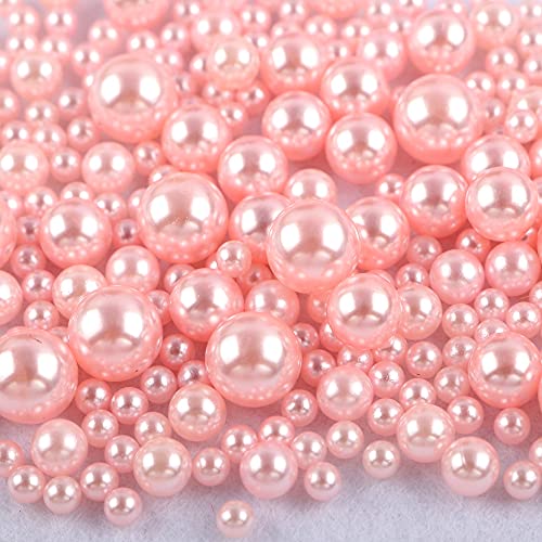 100 Stk 10mm Runde Kunststoffperlen ohne bohrung, Bunte Bastelperlen Perlen,Perlen zum Basteln für DIY Schmuck Zubehör, Streudeko Deko Perlen für Hochzeit Taufe Party Vasenfüller Tischdeko,Rosa von Duories