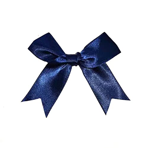 100 Stk 8.5x8.5cm Satinband Schleifen,Satin Band Deko Schleifen Fertigschleife Geschenkschleifen für DIY Handwerk Hochzeit Weihnachten Valentinstag Deko Karte Herstellung von Verzierungen,Navy blau von Duories