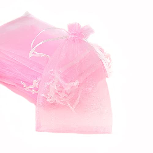 100 Stück Organza Säckchen Zum Befüllen,Organzabeutel Geschenkbeutel Kordelzug Säckchen Organzasäckchen für Festival Party Hochzeit Bonbonsbeutel,Schmuckbeutel Lavendel Geschenk Säckli,13x18cm Rosa von Duories