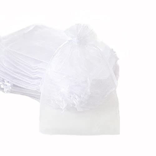 100 Stück Organza Säckchen Zum Befüllen,Organzabeutel Geschenkbeutel Kordelzug Säckchen Organzasäckchen für Festival Party Hochzeit Bonbonsbeutel,Schmuckbeutel Lavendel Geschenk Säckli,13x18cm Weiß von Duories