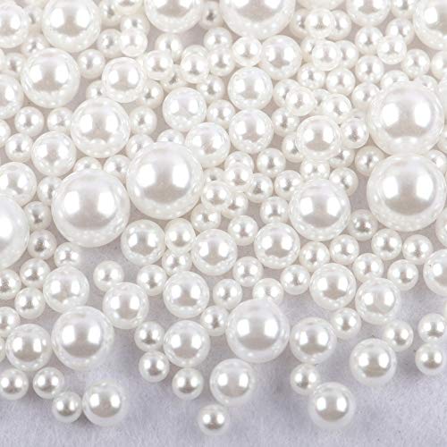 1000 Stk 3mm Runde Kunststoffperlen ohne bohrung, Bunte Bastelperlen Perlen,Perlen zum Basteln für DIY Schmuck Zubehör, Streudeko Deko Perlen für Hochzeit Taufe Party Vasenfüller Tischdeko,Weiß von Duories