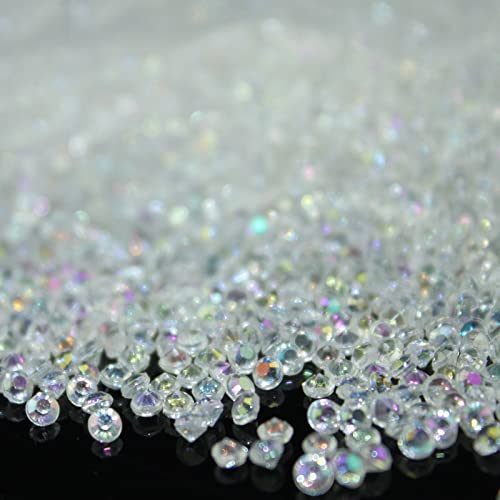 1000 Stück Acryl Deko Diamantkristalle 4mm Glitzer Streudeko Tischschmuck Funkelnd Dekosteine Kristalle Konfetti Diamanten zum DIY Verzieren Tischdeko Hochzeit Taufe Verlobung Valentinstag,AB-Farbe von Duories