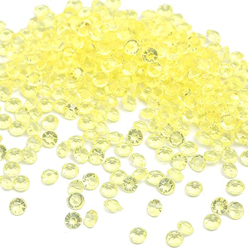 1000 Stück Acryl Deko Diamantkristalle 4mm Glitzer Streudeko Tischschmuck Funkelnd Dekosteine Kristalle Konfetti Diamanten zum DIY Verzieren Tischdeko Hochzeit Taufe Verlobung Valentinstag,Gelb von Duories