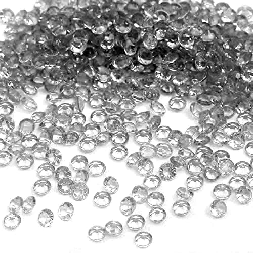 1000 Stück Acryl Deko Diamantkristalle 4mm Glitzer Streudeko Tischschmuck Funkelnd Dekosteine Kristalle Konfetti Diamanten zum DIY Verzieren Tischdeko Hochzeit Taufe Verlobung Valentinstag,Grau von Duories