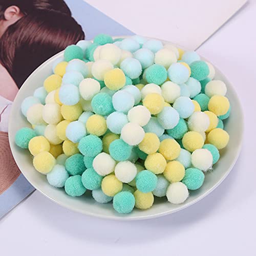 1000 Stück Bunte Mini Pompons,10mm Pompom Bälle Kleine Bommeln,Flauschigen Plüschbälle Filzkugeln Deko für Geburtstag & Hochzeit Party Dekorieren Lustige DIY Nähen Basteln Handwerk,Blau Gelb Weiß von Duories