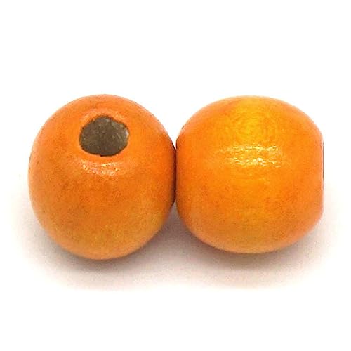 1000 Stück Natürliche Orange Runde Holzperlen zum Auffädeln,Holz Bastelperlen für DIY Handgefertigte Makramee Dekor Zubehör Schmuckherstellung Armband Halskette Handwerk,7x8mm (Lochdurchmesser 2-3mm) von Duories