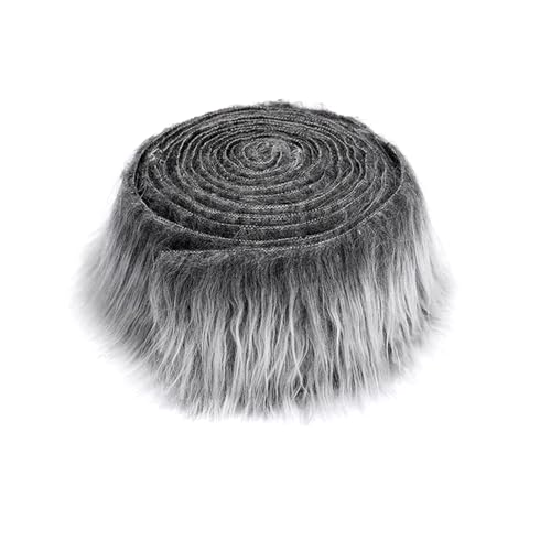 10cmx150cm Flauschige Kunstpelzband Kunstfell Band Fellstoff,Furry Faux Pelz Stoff Dekoband Zierband Plüsch Trim Plüschstoff Plüschband Borten Bänder zum Nähen Kleidung Weihnachtsdeko,Frostgrau von Duories