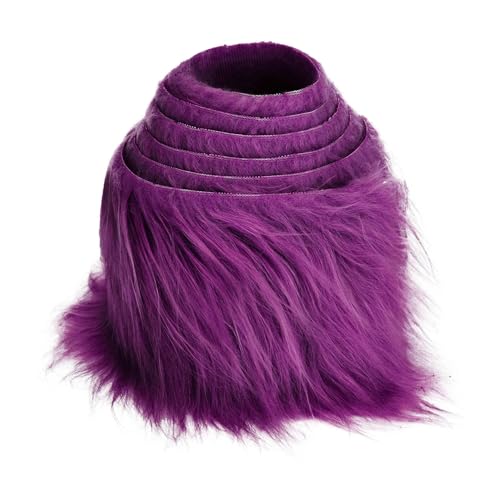 10cmx150cm Flauschige Kunstpelzband Kunstfell Band Fellstoff,Furry Faux Pelz Stoff Dekoband Zierband Plüsch Trim Plüschstoff Plüschband Borten Bänder zum Nähen Kleidung Weihnachtsdeko,Lila von Duories