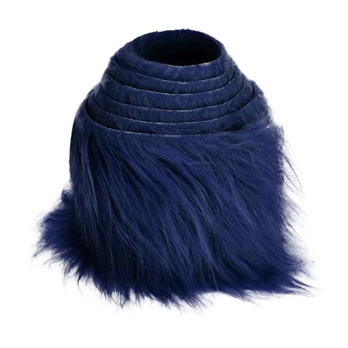 10cmx150cm Flauschige Kunstpelzband Kunstfell Band Fellstoff,Furry Faux Pelz Stoff Dekoband Zierband Plüsch Trim Plüschstoff Plüschband Borten Bänder zum Nähen Kleidung Weihnachtsdeko,Navy blau von Duories