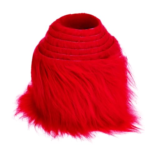 10cmx150cm Flauschige Kunstpelzband Kunstfell Band Fellstoff,Furry Faux Pelz Stoff Dekoband Zierband Plüsch Trim Plüschstoff Plüschband Borten Bänder zum Nähen Kleidung Weihnachtsdeko,Rot von Duories