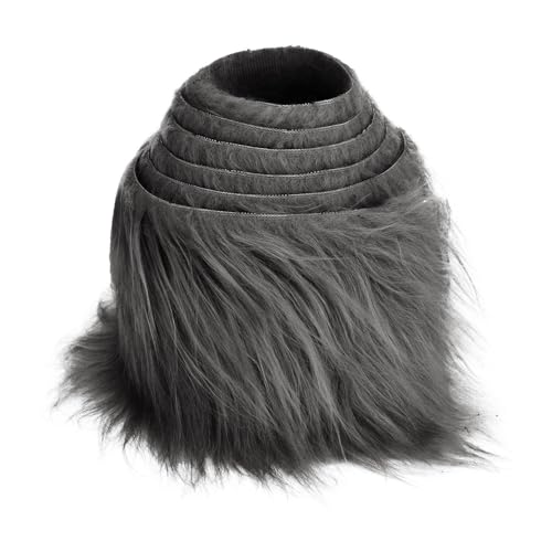 10cmx150cm Flauschige Kunstpelzband Kunstfell Band Fellstoff,Furry Faux Pelz Stoff Dekoband Zierband Plüsch Trim Plüschstoff Plüschband Borten Bänder zum Nähen Nähen Kleidung Weihnachtsdeko,Dunkelgrau von Duories