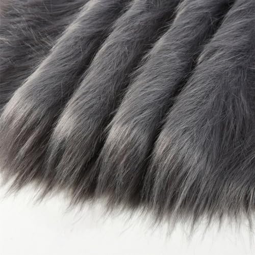 10cmx180cm Flauschige Kunstpelzband Kunstfell Band Fellstoff, Furry Faux Pelz Stoff Dekoband Zierband Plüsch Trim Plüschstoff Plüschband Borten Bänder zum Nähen Kleidung Weihnachtsdeko,Dunkelgrau von Duories