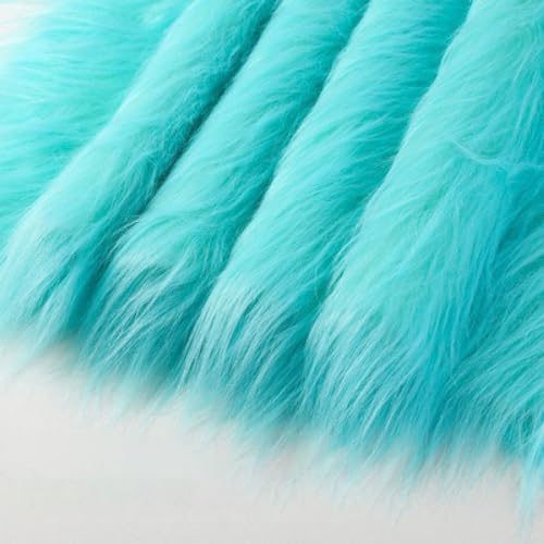 10cmx180cm Flauschige Kunstpelzband Kunstfell Band Fellstoff, Furry Faux Pelz Stoff Dekoband Zierband Plüsch Trim Plüschstoff Plüschband Borten Bänder zum Nähen Kleidung Weihnachtsdeko,Blau Grün von Duories