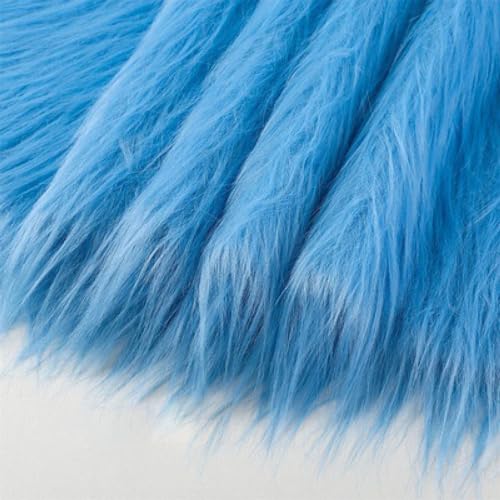 10cmx180cm Flauschige Kunstpelzband Kunstfell Band Fellstoff, Furry Faux Pelz Stoff Dekoband Zierband Plüsch Trim Plüschstoff Plüschband Borten Bänder zum Nähen Kleidung Weihnachtsdeko,Blau von Duories