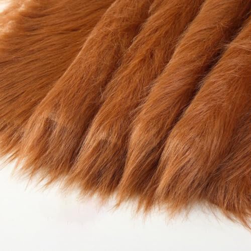 10cmx180cm Flauschige Kunstpelzband Kunstfell Band Fellstoff, Furry Faux Pelz Stoff Dekoband Zierband Plüsch Trim Plüschstoff Plüschband Borten Bänder zum Nähen Kleidung Weihnachtsdeko,Kaffee von Duories