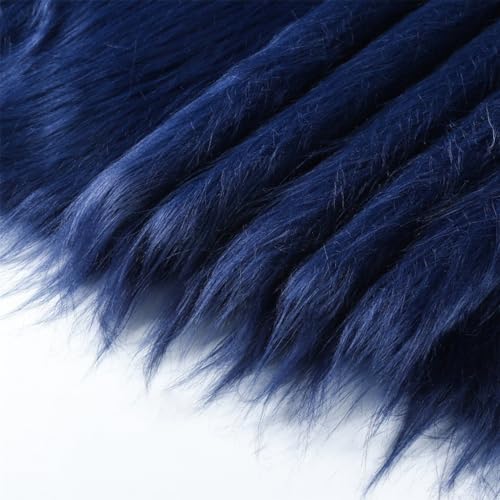 10cmx180cm Flauschige Kunstpelzband Kunstfell Band Fellstoff, Furry Faux Pelz Stoff Dekoband Zierband Plüsch Trim Plüschstoff Plüschband Borten Bänder zum Nähen Kleidung Weihnachtsdeko,Navy blau von Duories