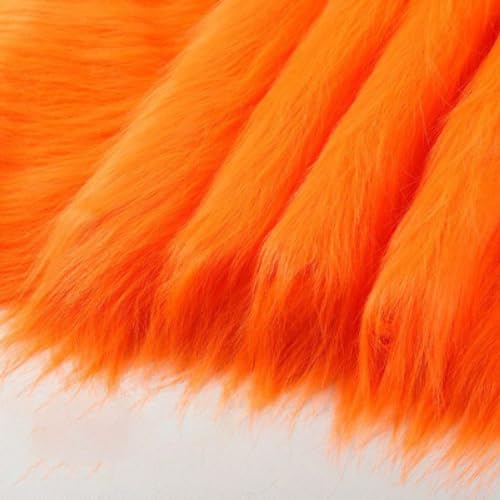 10cmx180cm Flauschige Kunstpelzband Kunstfell Band Fellstoff, Furry Faux Pelz Stoff Dekoband Zierband Plüsch Trim Plüschstoff Plüschband Borten Bänder zum Nähen Kleidung Weihnachtsdeko,Orange A von Duories