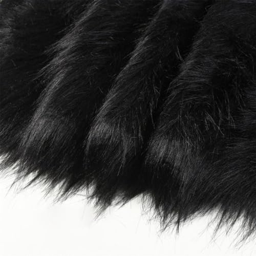 10cmx180cm Flauschige Kunstpelzband Kunstfell Band Fellstoff, Furry Faux Pelz Stoff Dekoband Zierband Plüsch Trim Plüschstoff Plüschband Borten Bänder zum Nähen Kleidung Weihnachtsdeko,Schwarz von Duories