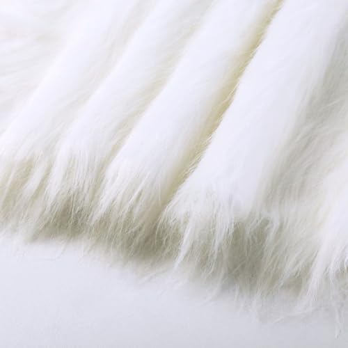 10cmx180cm Flauschige Kunstpelzband Kunstfell Band Fellstoff, Furry Faux Pelz Stoff Dekoband Zierband Plüsch Trim Plüschstoff Plüschband Borten Bänder zum Nähen Kleidung Weihnachtsdeko,Weiß von Duories