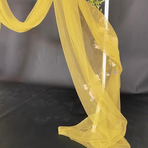 10m x 160cm Soft Tüllstoff,Tüll Stoffe zum Nähen,Netzstoff Dekostoff Drapierstoff für Arbor Hochzeit Vorhang Hochzeitsbogen Freihanddeko Torbogen Zeremonie Party Dekor Kleid Tüllrock Schleier,Gelb von Duories