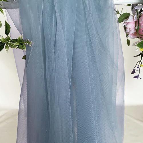 10m x 160cm Soft Tüllstoff,Tüll Stoffe zum Nähen,Netzstoff Dekostoff Drapierstoff für Arbor Hochzeit Vorhang Hochzeitsbogen Freihanddeko Torbogen Zeremonie Party Dekor Kleid Tüllrock Schleier,Graublau von Duories