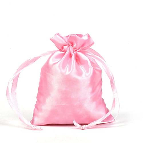 12 Stück Satinbeutel Schmuckbeutel,Klein Stoff Säckchen Zum Befüllen,Satin Säckchen Geschenkbeutel Stoffbeutel Satintasche für Schmuck Hochzeit Weihnachten Geburtstag Party Geschenk, 15x20cm Rosa von Duories