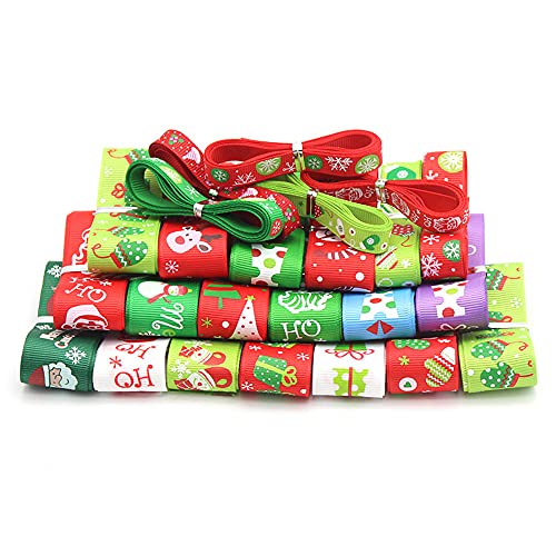 12 Yard Weihnachten Satinband Schleifenband Dekoband Bastelband Geschenkband Nähband Zierband Stoffband Satin für Geschenkverpackung Blumenstrauß DIY Basteln Schleife Haarschmuck Hochzeit Kostüme von Duories