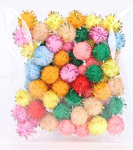 130 stücke 1.5cm Pompons,Bunte Pompom,Glänzend Pompoms zum Basteln,Pom Pom Bälle Basteln,Bommeln Flauschigen Plüsch Bälle für Kinder Bastelarbeiten Lustige DIY Kreative Handwerk Geschenke Haus Deko von Duories