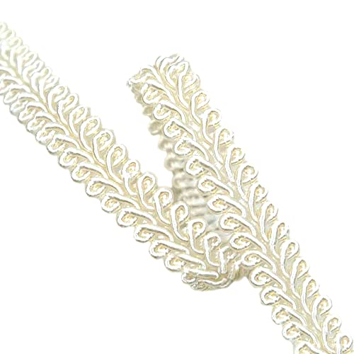 13m 8mm Polyester Tausendfüßler-Spitze Spitzenband Spitzenborte Dekoband Zierband Borten Bänder für DIY Basteln Braut Hochzeit Party Kostüm Schmuck Kunsthandwerk Nähen Geschenkverpackungen,Beige von Duories