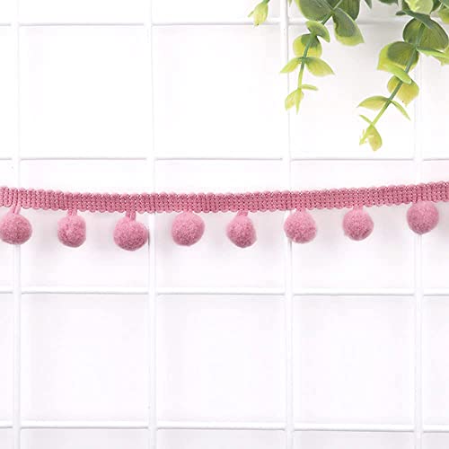 15 Yards 12mm Pompons Borte zum Basteln,Dekoband Mit Bommeln Bälle Pom Poms Fransenborte Zierband Dekoborte Nähzubehör für DIY Basteln Apparel Kleidung,Kostüme,Nähen,Dekoration,Altes Rosa von Duories