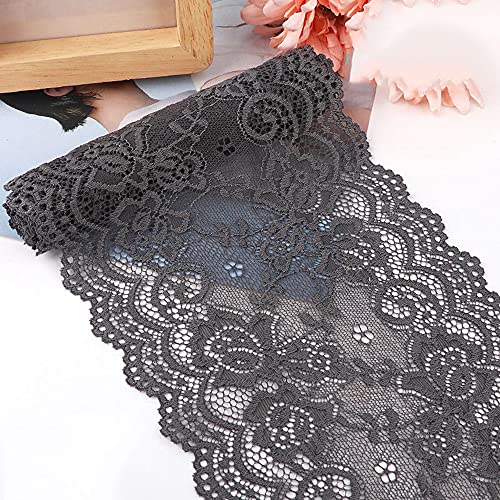 15cm x 10m Elastizität Spitzenband Spitzenbordüre Spitzenborte Zierband Dekoband Spitzen Borten Bänder zum Nähen,DIY Basteln,Deko für Kleidung Unterwäsche Dessous Hochzeitskleid Tischdeko,Dunkelgrau 15cm x 10m Elastizität Spitzenband Spitzenbordüre Spitzenborte Zierband Dekoband Spitzen Borten Bänder zum Nähen,DIY Basteln,Deko für Kleidung Unterwäsche Dessous Hochzeitskleid Tischdeko,Dunkelgrau von Duories
