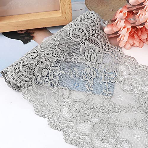 15cm x 10m Elastizität Spitzenband Spitzenbordüre Spitzenborte Zierband Dekoband Spitzen Borten Bänder zum Nähen,DIY Basteln,Deko für Kleidung Unterwäsche Dessous Hochzeitskleid Tischdeko,Grau 15cm x 10m Elastizität Spitzenband Spitzenbordüre Spitzenborte Zierband Dekoband Spitzen Borten Bänder zum Nähen,DIY Basteln,Deko für Kleidung Unterwäsche Dessous Hochzeitskleid Tischdeko,Grau von Duories
