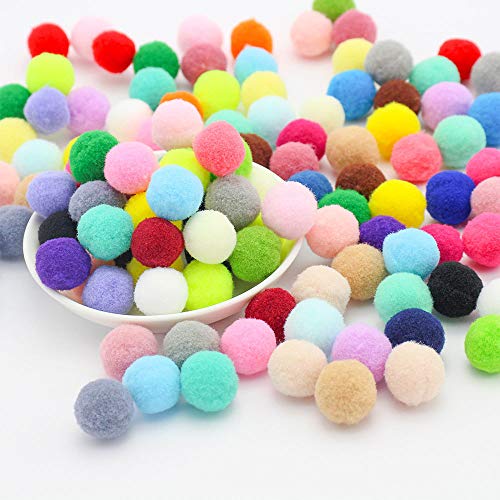 15mm ca. 144 Stück Bunte Mini Pompons zum Basteln filzkügelchen Bunt pom pom Bälle Kleine Bommeln Flauschigen Plüschbälle für Dekorieren Verzieren Nähen DIY Kreativen Handwerk,Bunt von Duories