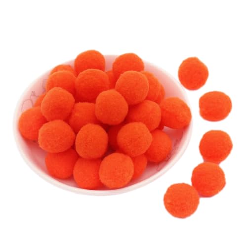 15mm ca. 144 Stück Bunte Mini Pompons zum Basteln filzkügelchen Bunt pom pom Bälle Kleine Bommeln Flauschigen Plüschbälle für Dekorieren Verzieren Nähen DIY Kreativen Handwerk,Orange von Duories