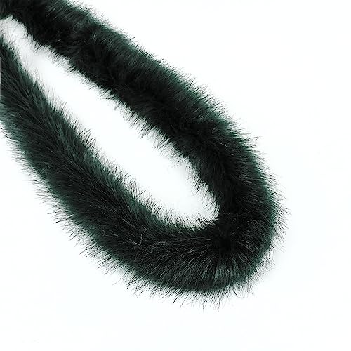 1m Kunstfell Band Flauschige Pelz Stoff Kunstpelz Stoff Furry Faux Strips Plüschband Zierband Dekoband Plüschstoff Plüsch Trim für DIY Basteln Nähen Kleidung Weihnachtsdeko 8-10cm breit Dunkelgrün von Duories