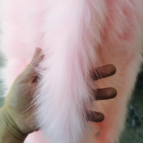 1m Kunstfell Band Flauschige Pelz Stoff Kunstpelz Stoff Furry Faux Strips Plüschband Zierband Dekoband Plüschstoff Plüsch Trim für DIY Basteln Nähen Kleidung Weihnachtsdeko 8-10cm breit Hell-Pink von Duories