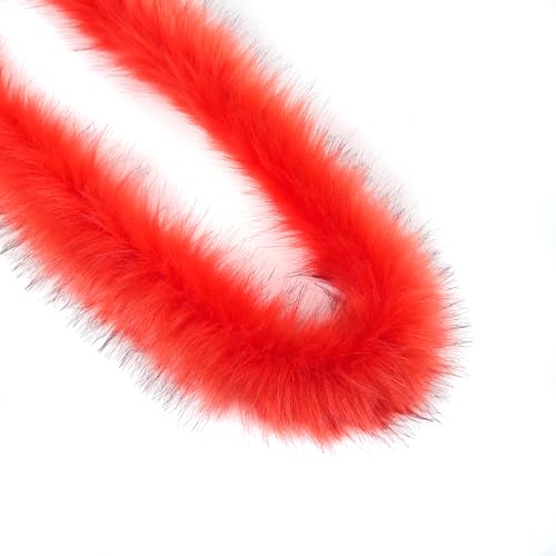 1m Kunstfell Band Flauschige Pelz Stoff Kunstpelz Stoff Furry Faux Strips Plüschband Zierband Dekoband Plüschstoff Plüsch Trim für DIY Basteln Nähen Kleidung Weihnachtsdeko 8-10cm breit Orange von Duories