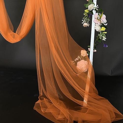 1m x 160cm Soft Tüllstoff,Tüll Stoffe zum Nähen,Netzstoff Dekostoff Drapierstoff für Arbor Hochzeit Vorhang Hochzeitsbogen Freihanddeko Querbehang Gardine Torbogen Zeremonie Party Dekor,Orange von Duories