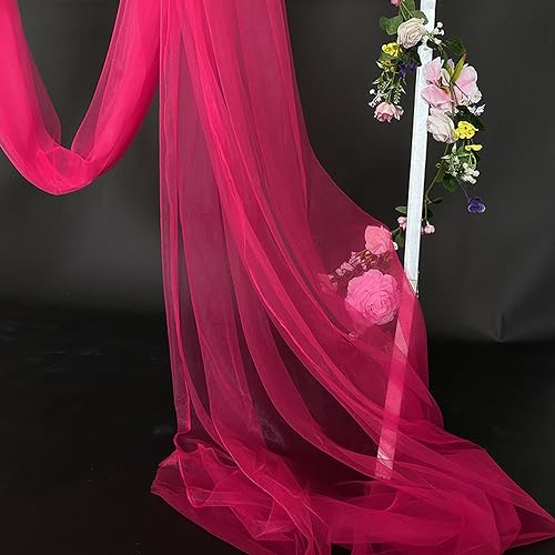 1m x 160cm Soft Tüllstoff,Tüll Stoffe zum Nähen,Netzstoff Dekostoff Drapierstoff für Arbor Hochzeit Vorhang Hochzeitsbogen Freihanddeko Torbogen Zeremonie Party Dekor Kleid Tüllrock Schleier,Rose von Duories