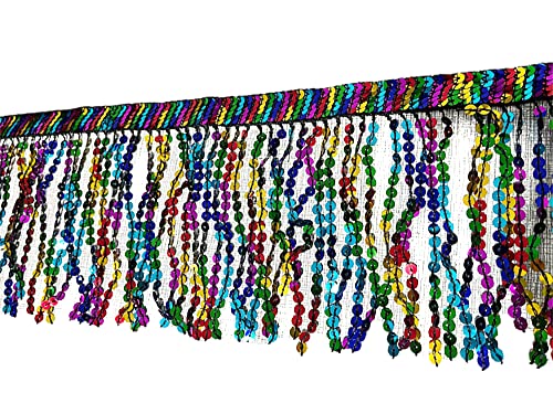 2 Yard 16cm Pailletten Fransen Quaste Fransenborte Fransenband Schnittfranse Dekoband Zierband Dekoborte Tanzfransen Nähzubehör für DIY Basteln Apparel Kleidung,Kostüme,Nähen,Dekoration, von Duories