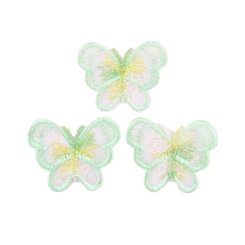 20 Stück Spitze Organza Stickerei Schmetterling Applique Patches Sticker Aufnäher Applikation Flicken zum Aufnähen Gestickte Basteln und Dekorieren Auf Kleidung Gardine Tischtuch Taschen Schal,Grün von Duories