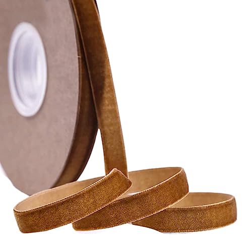 20 Yard Samtband Schleifenband,15mm Samtbänder Samtborte Samt Dekoband Geschenkband Schmuckband Stoffband Festival Bänder für DIY Basteln Blumenstrauß Hochzeit Geburtstag Geschenke Verpackung,Kaffee von Duories