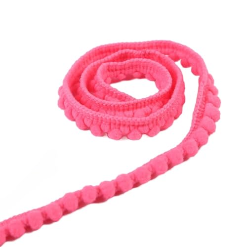 20 Yards 10mm Mini-Pomponborte zum Basteln, Bommelborte Dekoband Bommelband,Pomponband Fransenborte Spitzenband Zierband Dekoborte Pompons Borte zum Nähen,DIY Basteln Apparel Kleidung,Rosa von Duories