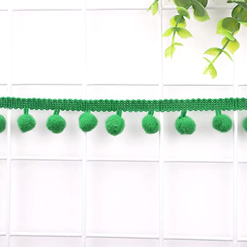 20 Yards 12mm Pompons Borte zum Basteln,Dekoband Mit Bommeln Bälle Pom Poms Fransenborte Zierband Dekoborte Nähzubehör für DIY Basteln Apparel Kleidung,Kostüme,Nähen,Dekoration,Dunkelgrün von Duories