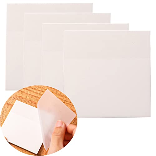 200 Blätter Transparente Haftnotizen,Bunte Selbstklebende Haftnotizzettel Haftnotiz Klebezettel,75x75mm Wiederbeschreibbar Durchsichtige Sticky Notes für Büro Studenten Haushalte,Weiß von Duories