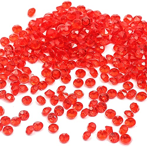 2000 Stück Acryl Deko Diamantkristalle 4mm Glitzer Streudeko Tischschmuck Funkelnd Dekosteine Kristalle Konfetti Diamanten zum DIY Verzieren Tischdeko Hochzeit Taufe Verlobung Valentinstag,Rot von Duories