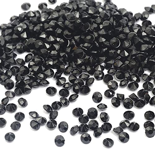 2000 Stück Acryl Deko Diamantkristalle 4mm Glitzer Streudeko Tischschmuck Funkelnd Dekosteine Kristalle Konfetti Diamanten zum DIY Verzieren Tischdeko Hochzeit Taufe Verlobung Valentinstag,Schwarz von Duories