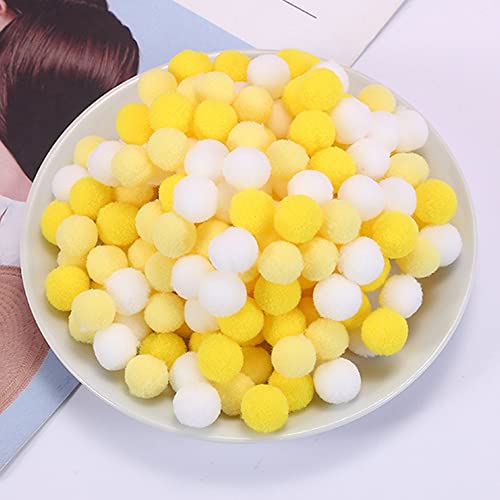 2000 Stück Bunte Mini Pompons,10mm Pompom Bälle Kleine Bommeln,Flauschigen Plüschbälle Filzkugeln Deko für Geburtstag & Hochzeit Party Dekorieren Lustige DIY Nähen Basteln Handwerk,Gelb von Duories