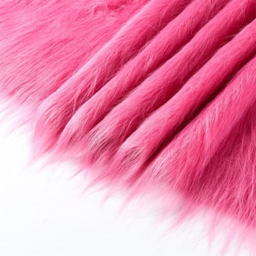 20cmx180cm Flauschige Kunstpelzband Kunstfell Band Fellstoff, Furry Faux Pelz Stoff Dekoband Zierband Plüsch Trim Plüschstoff Plüschband Borten Bänder zum Nähen Kleidung Weihnachtsdeko,Dunkelpink von Duories